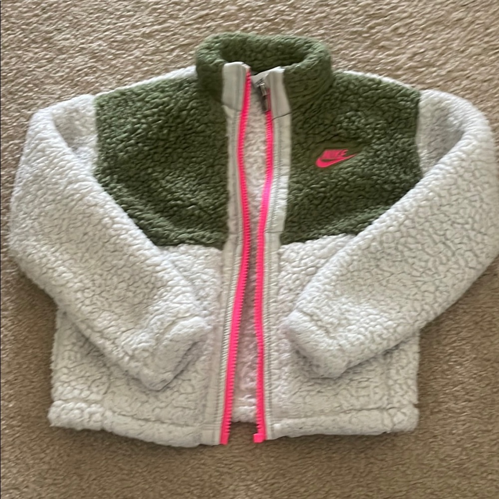 Nike Kids Sherpa Jacket - Green and White